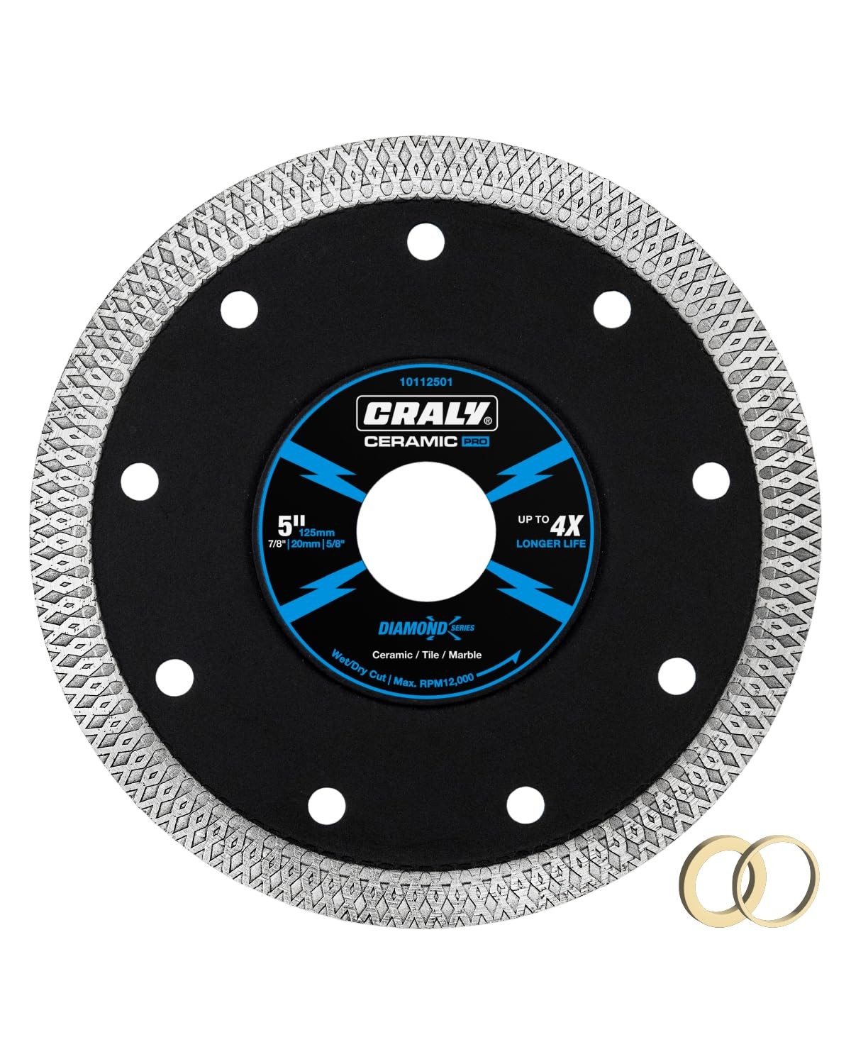 5 Inch Super Thin Diamond Blade, 7/8 in Arbor, 5'' Diamond Tile Blade for Ang...