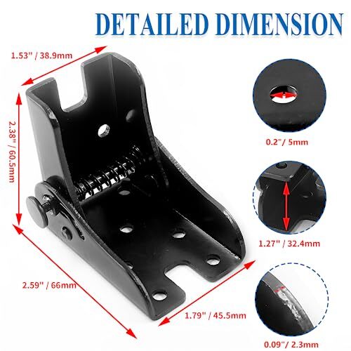2 Pack Folding Table Leg Brackets Black Foldable Self-Locking Hinge