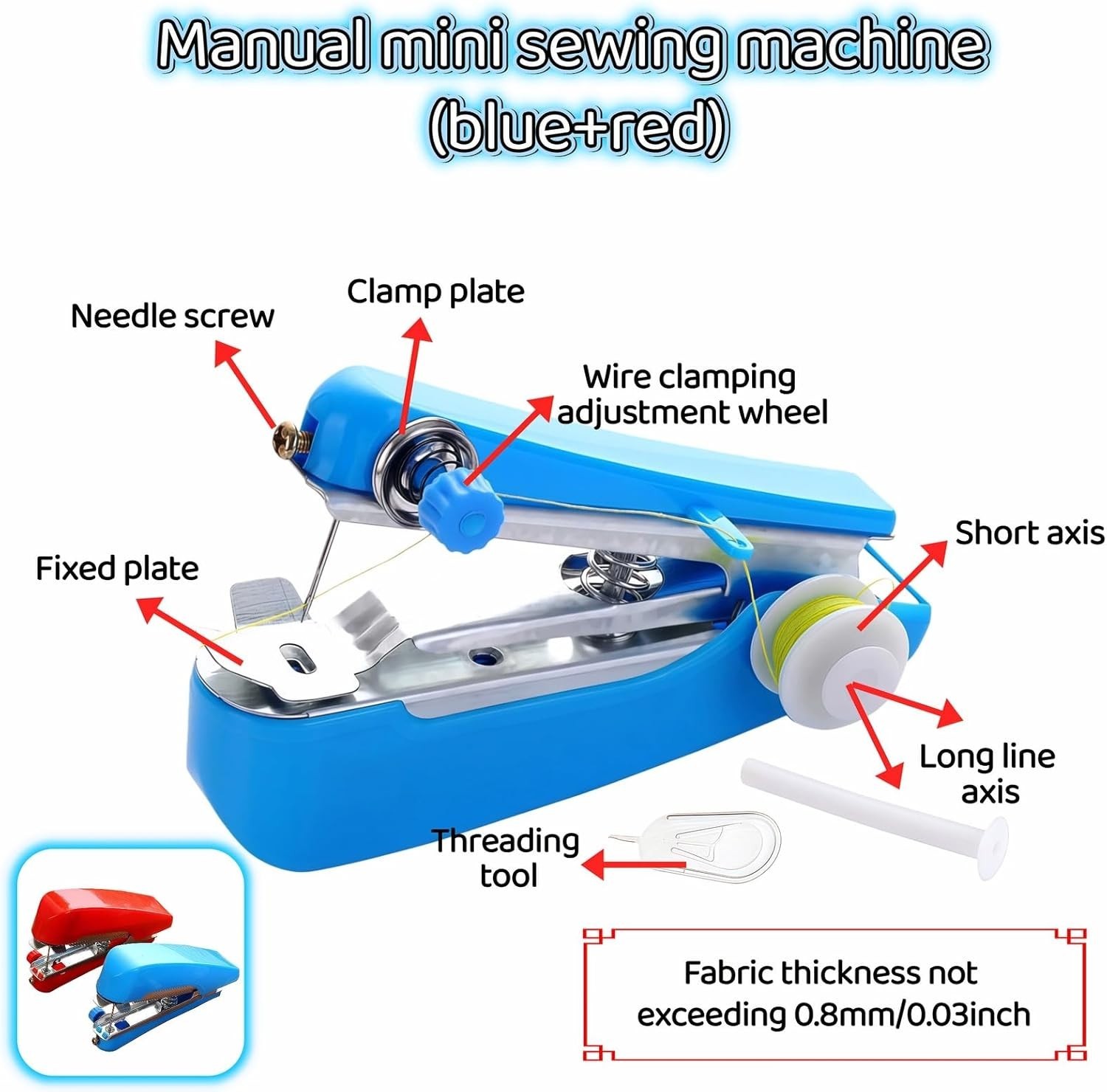 Adjustable Handheld Sewing Machine - Perfect for All Fabrics and Easy Repairs