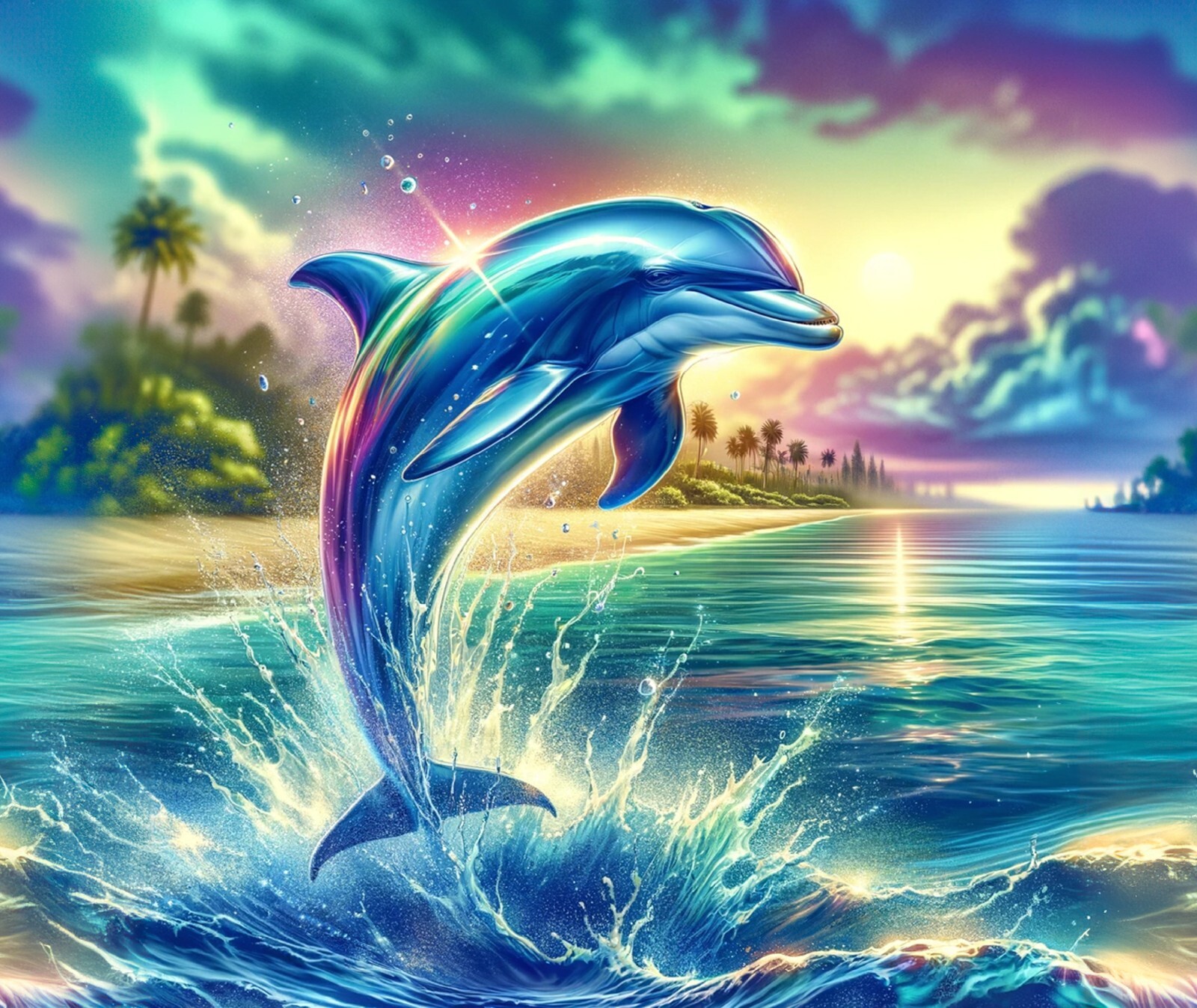 DOLPHINOCEAN TROPICAL PALM TREE #5 COMPUTER MOUSE PAD 9.25 X 7.34 INCES
