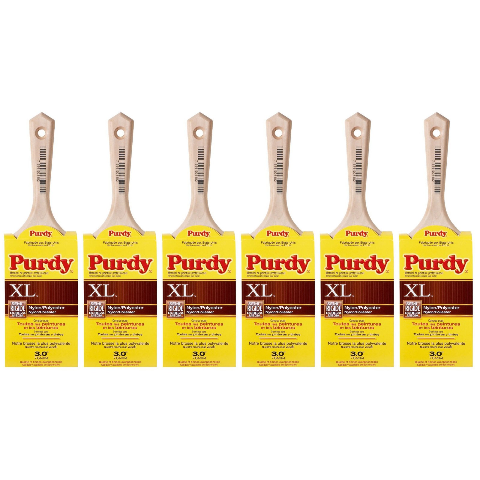 Genuine Purdy 6 Pack XL Moose Flat 3" Paint Brushes 144232330-6PK