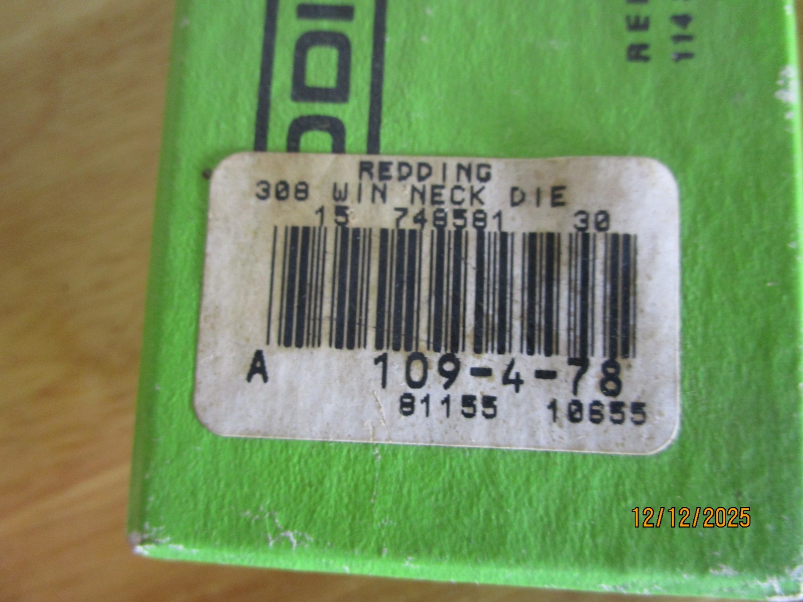 Redding 308 Win Reloading Neck Dies Model 109-4-78