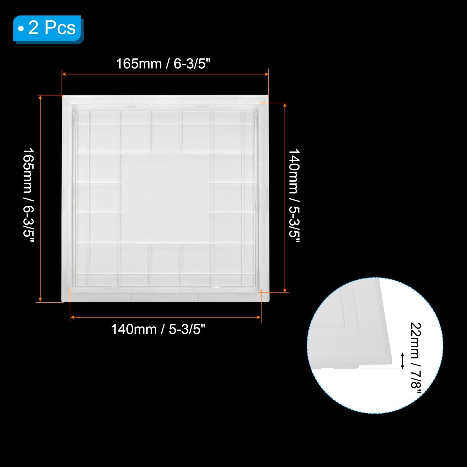 5x5 inch(135x135mm) Removable Hinged Access Panel, 2 Pcs ABS Plumbing Access ...