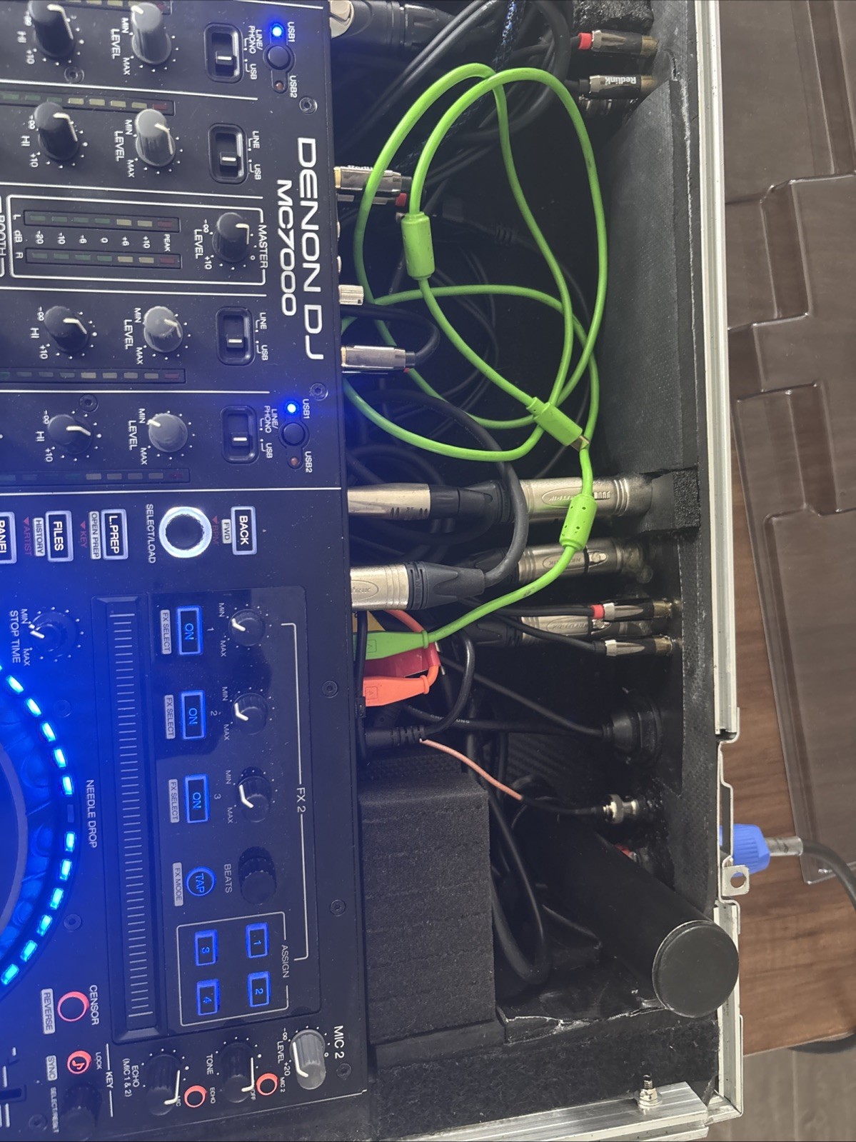 Denon MC7000 4-Channel DJ Controller Digital Mixer Dual USB PRO X FLIGHT Case
