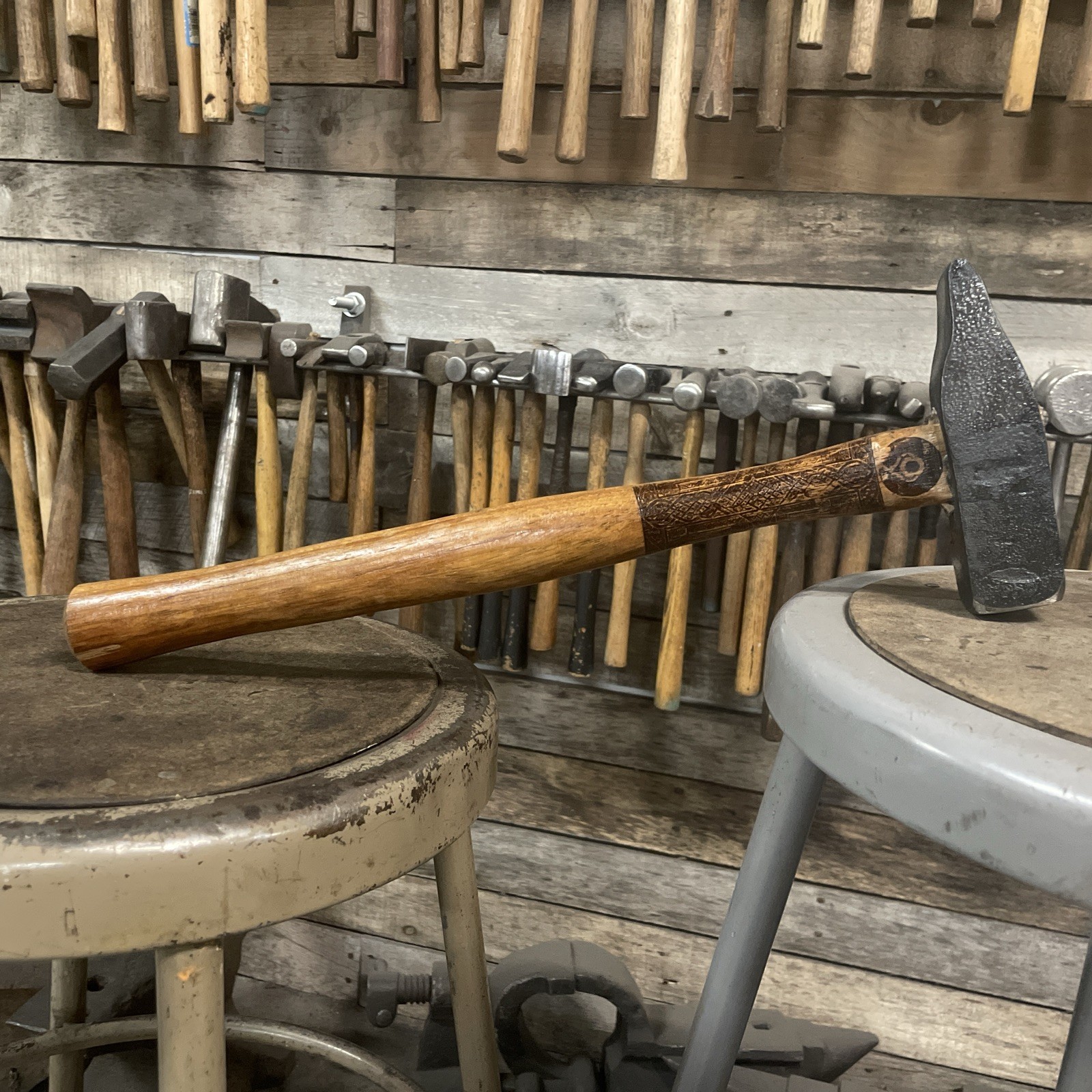Cross Peen Hammer 2 lb 7 Oz/4140 Steel  Hand Forged & Engraved Handle US Made