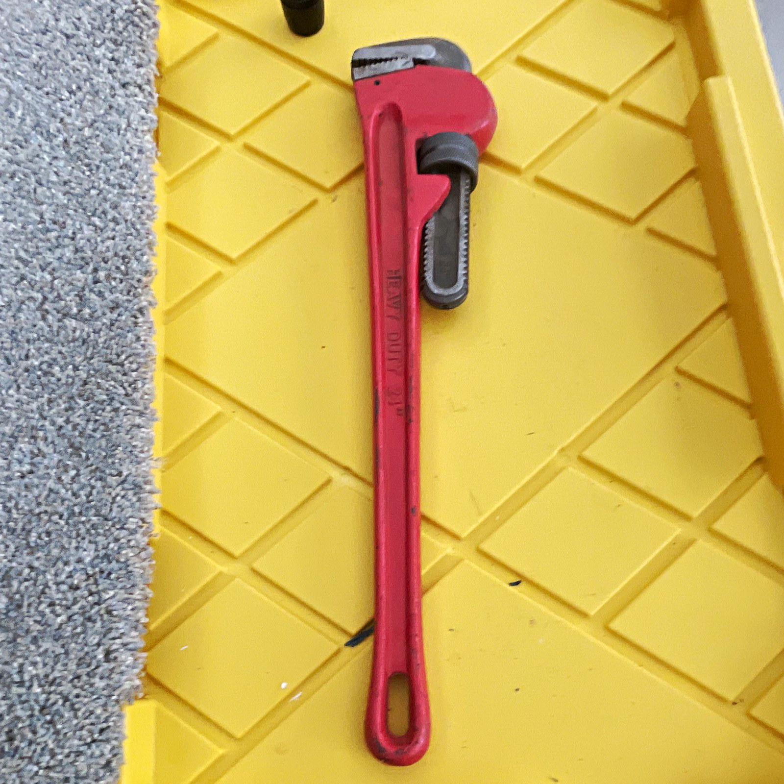 Tools 24 in Steel Pipe Wrench Adjustable Serrated Jaw, 2 in Jaw, Heavy Duty Red