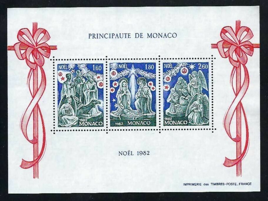 Monaco - 1982 S/S MNH Christmas Nativity Religion