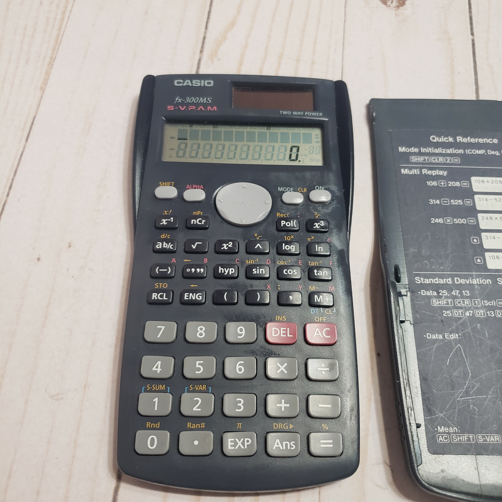Casio FX-300MS Scientific Calculator Cover Case W/Quick Reference Guide Solar