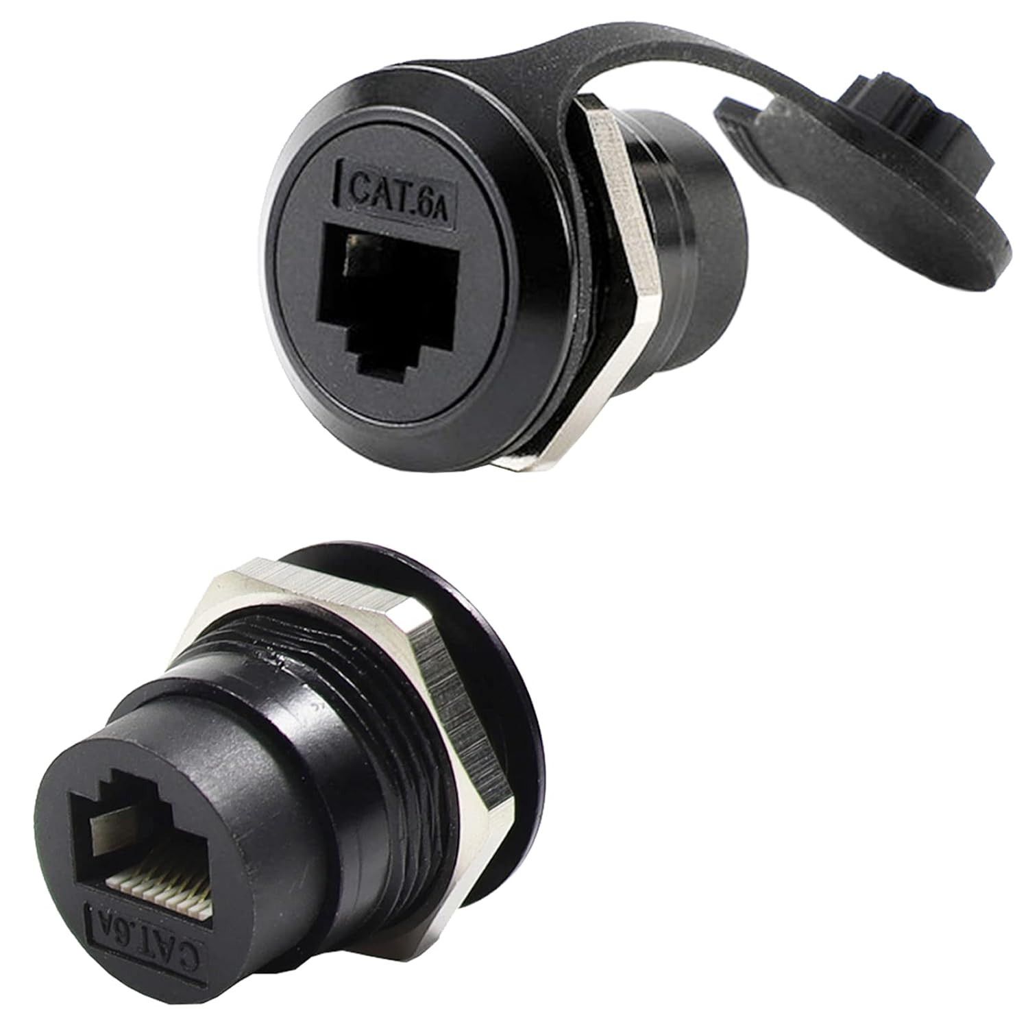 2-Pack RJ45 Shielded Panel Mount Coupler for Ethernet LAN Connections