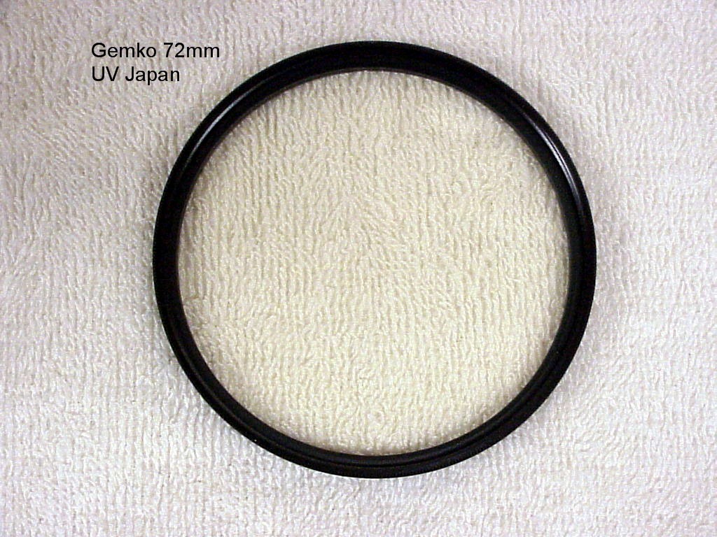 Vtg 72mm UV Filter | Gemko | Good Shape | $7.50 |