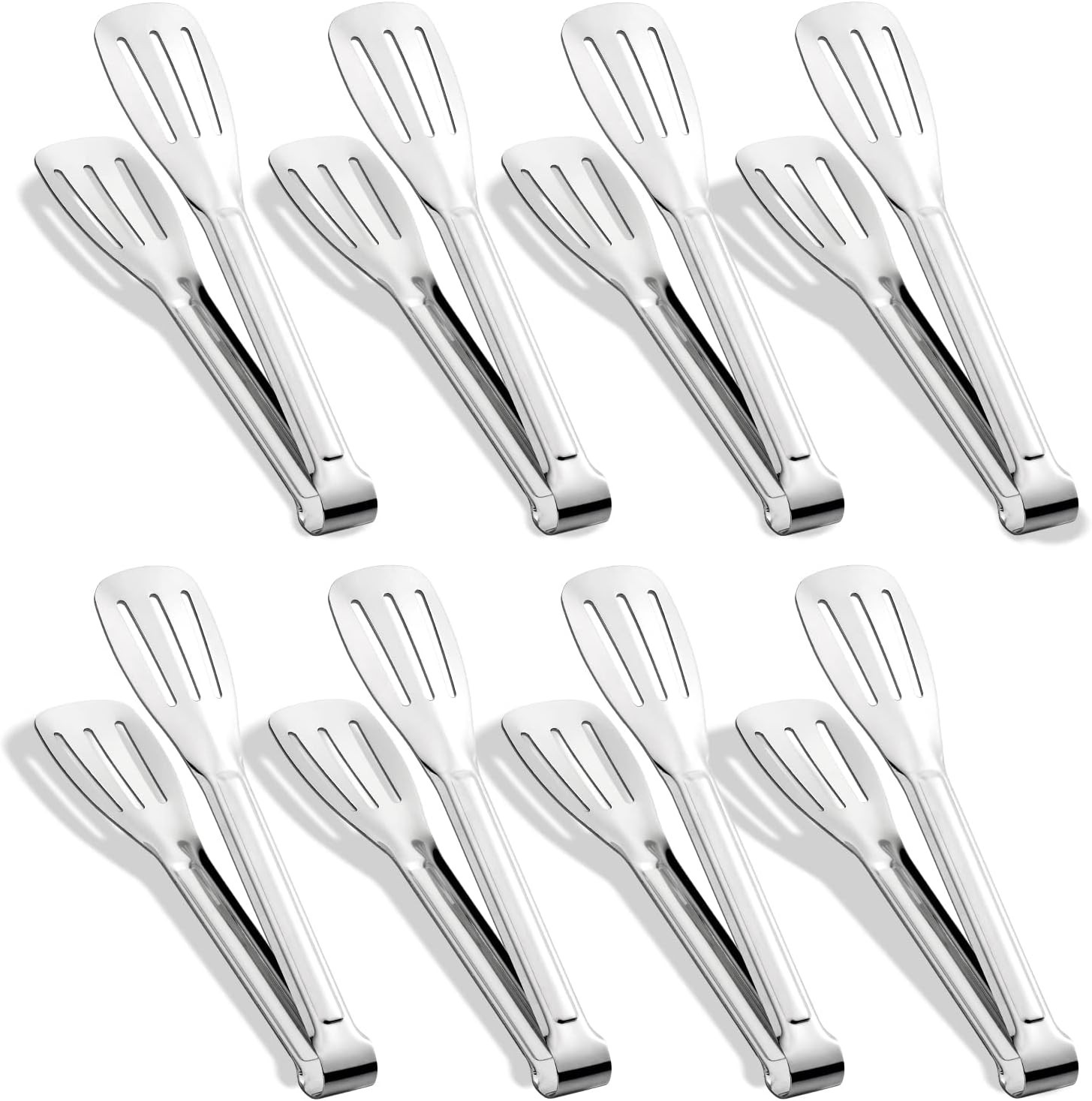 Kitchen Tongs 7 Inch, 8 Pack Stainless Steel Serving Tongs for Cooking Appetizer