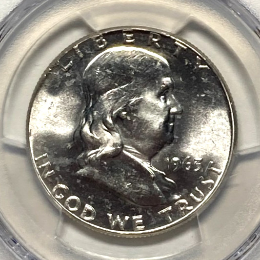 1963 Franklin Half Dollar PCGS MS63 - Bright White - Awesome Luster!