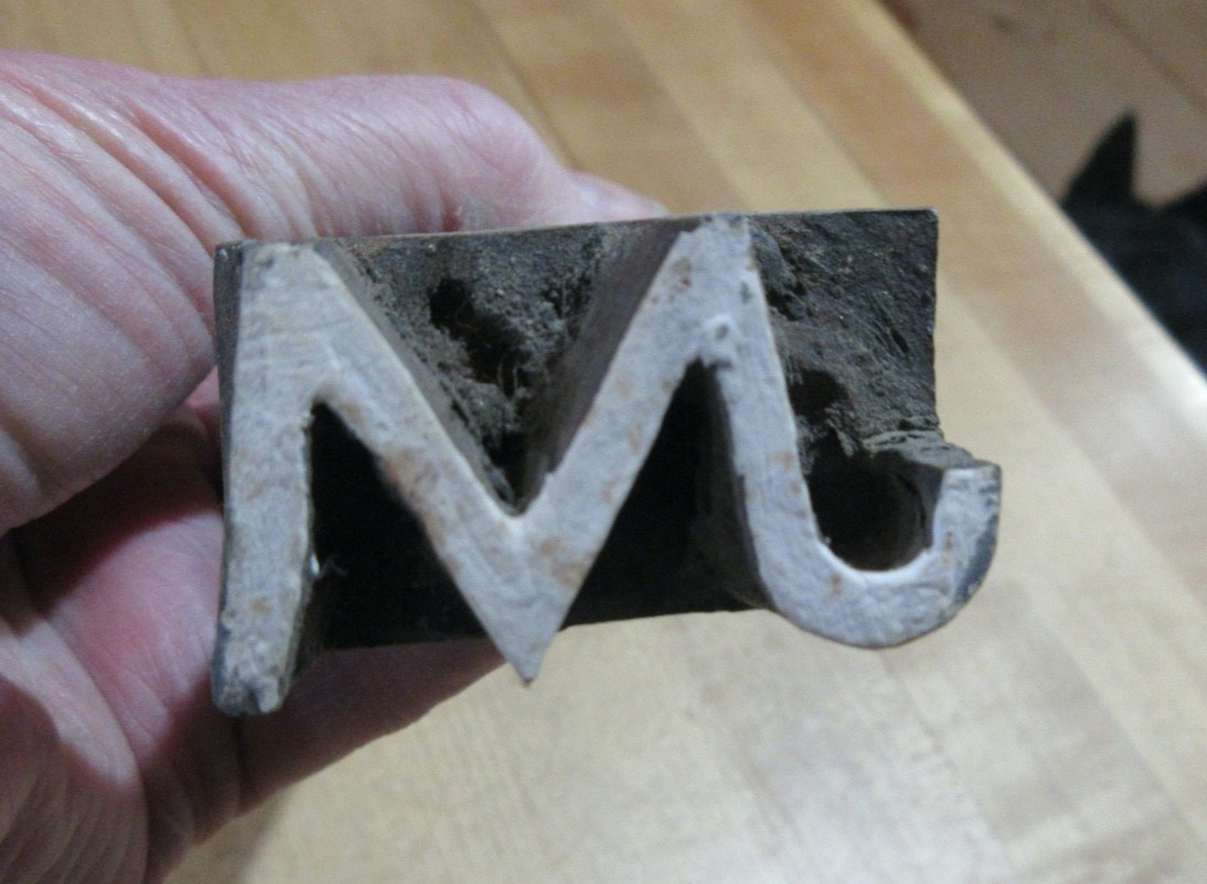 Log Mark Stamp Hammer Vintage Antique marked. JM