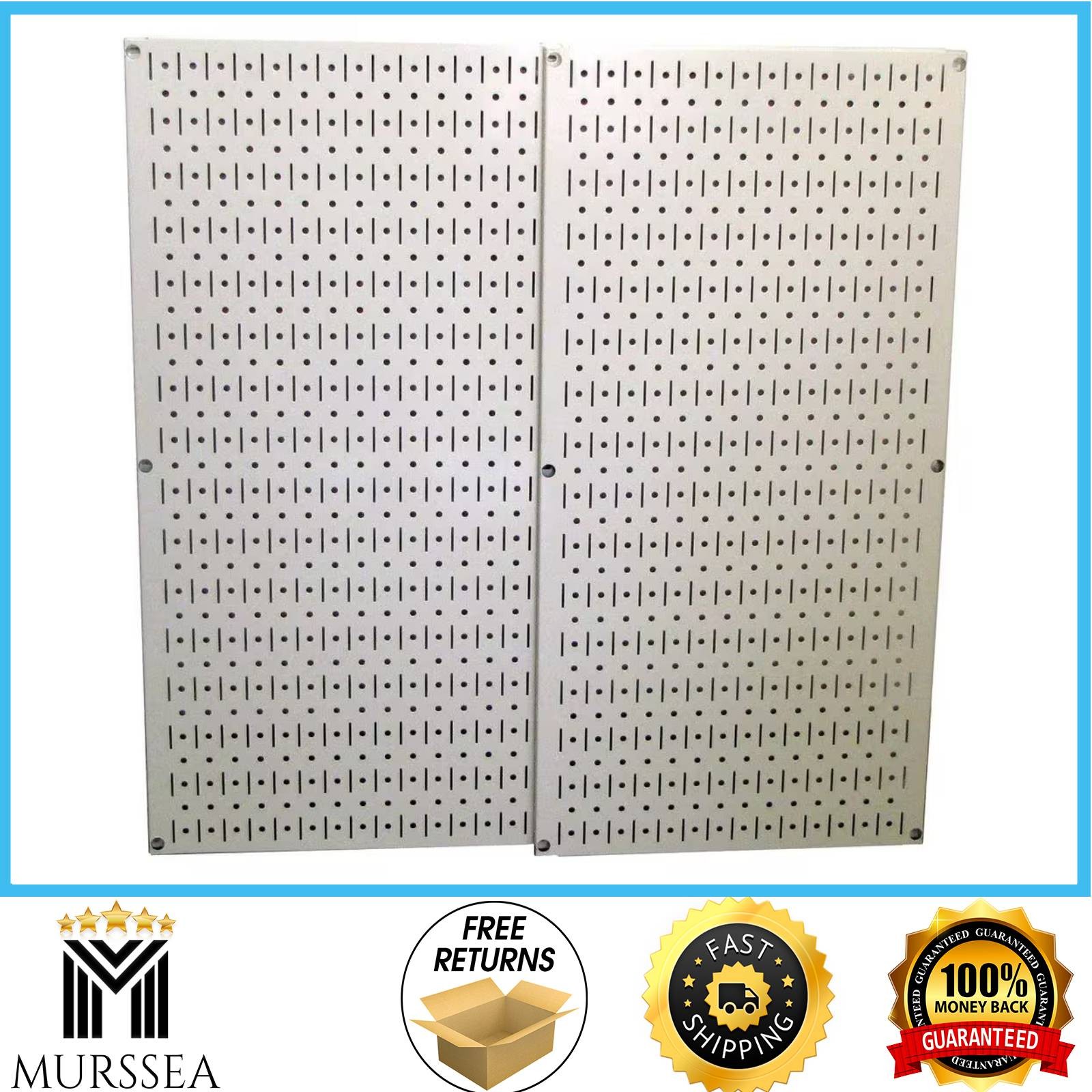 Metal Pegboard 32 in. x 32 in. Garage Storage Wall Organizer 2 Set Tool
