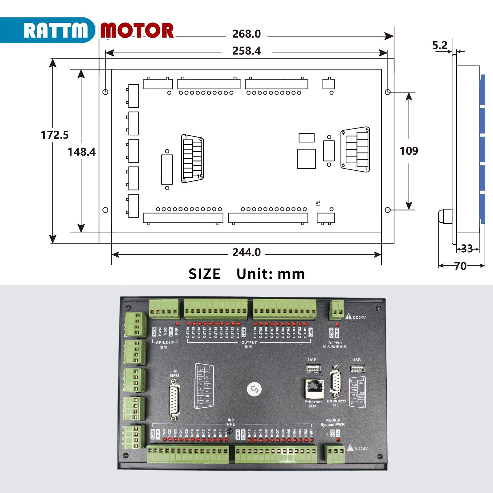 『US』4 AXIS CNC DDCS Expert Controller Offline Standalone PLC Control System+MPG