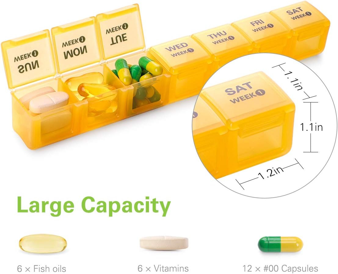 Monthly Pill Organizer, Moisture-Proof Large 28 Days Pill Box with Removable ...