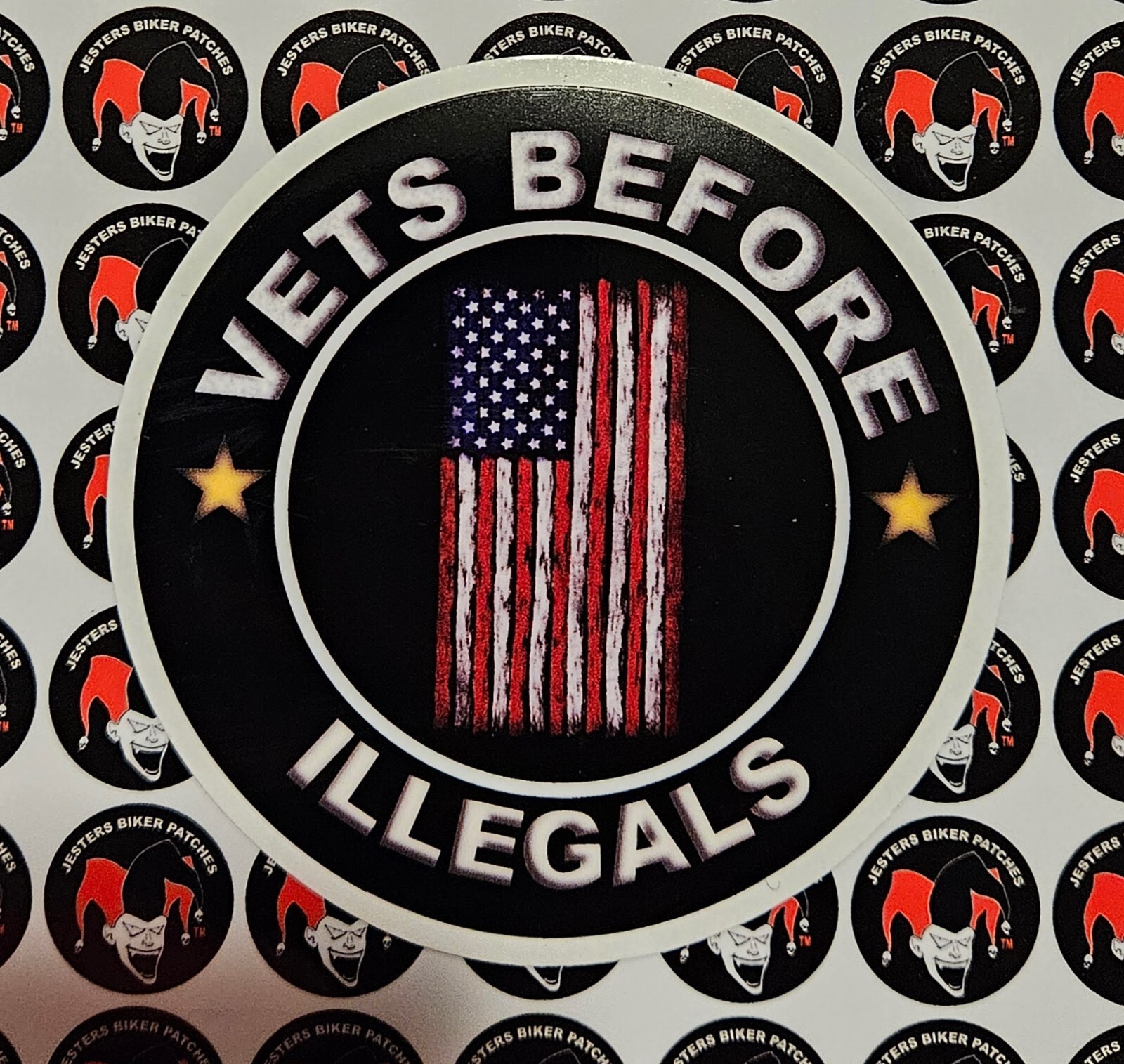 Vets Before Illegals ND 3.5 in Sticker Decal