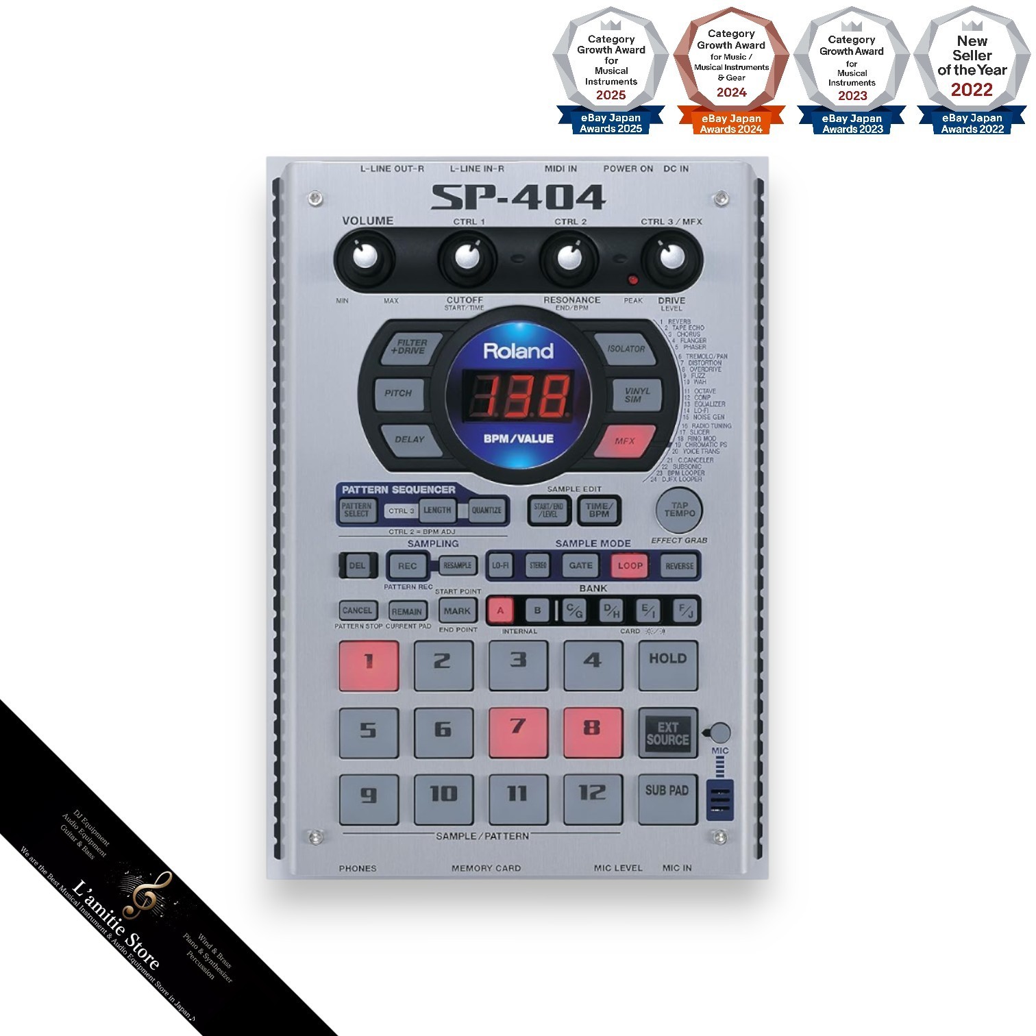 Roland SP-404 Sampler Silver 29 DSP Effects Compact Effecter SP404 Tested Japan