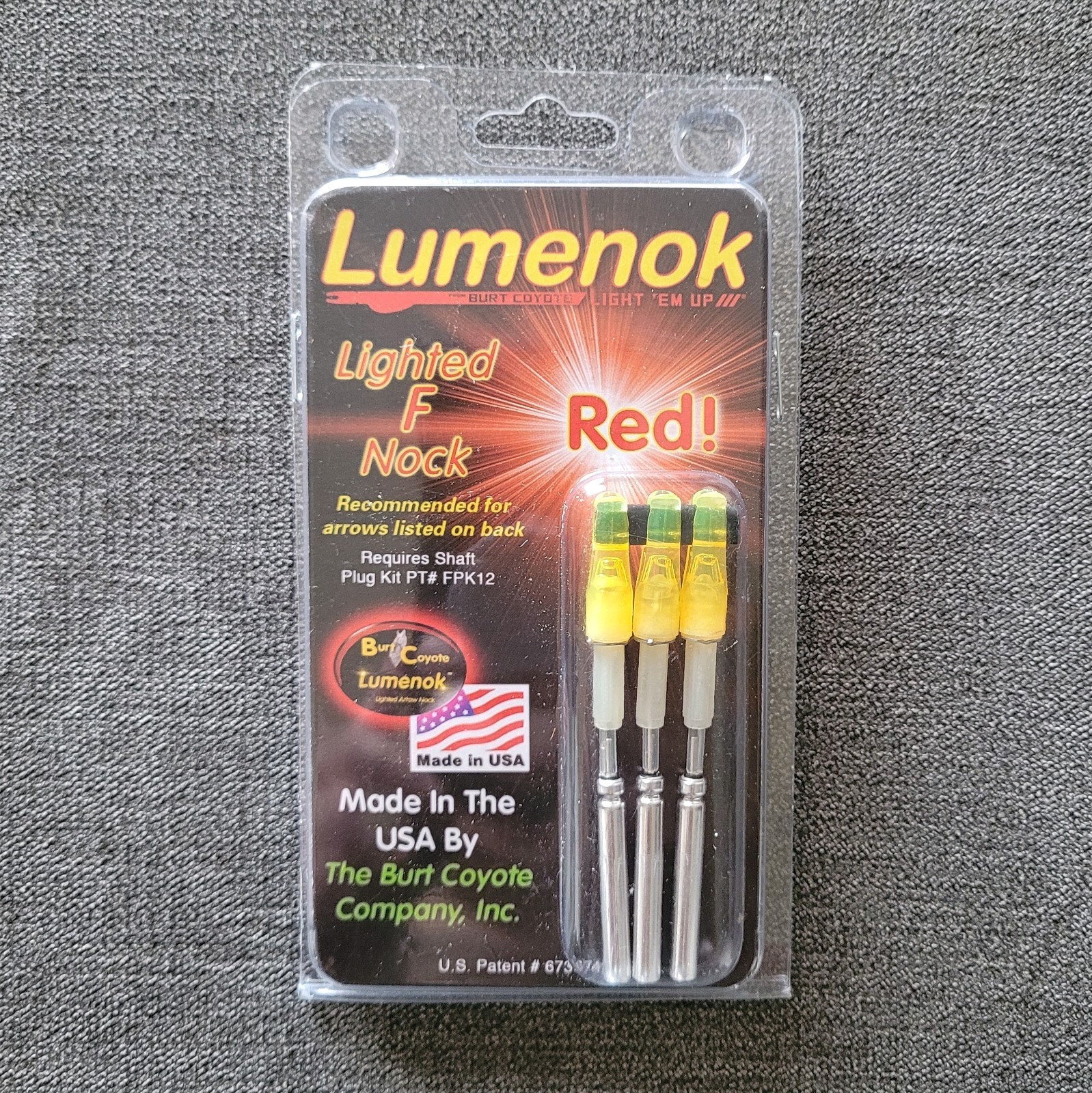 Burt Coyote Lumenok Lighted F Nocks: 3pk: RED F3: Fits Many Easton