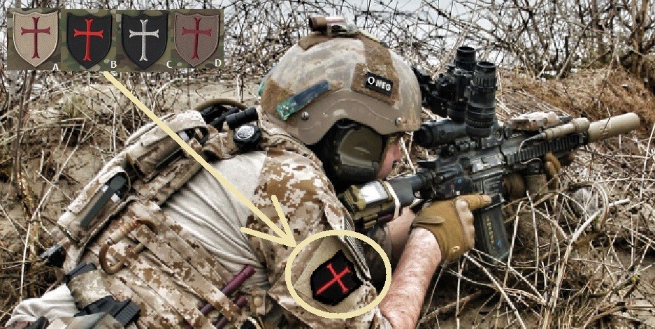 NATO ISAF JOINT SP OPS TASK FORCE JSOTF-A 2" 2-TAB SET: CRUSADER KNIGHT