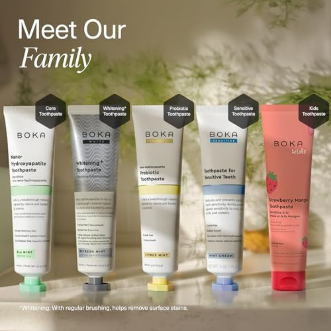 Boka Fluoride Free Toothpaste - Nano Hydroxyapatite, Remineralizing, Sensitive T