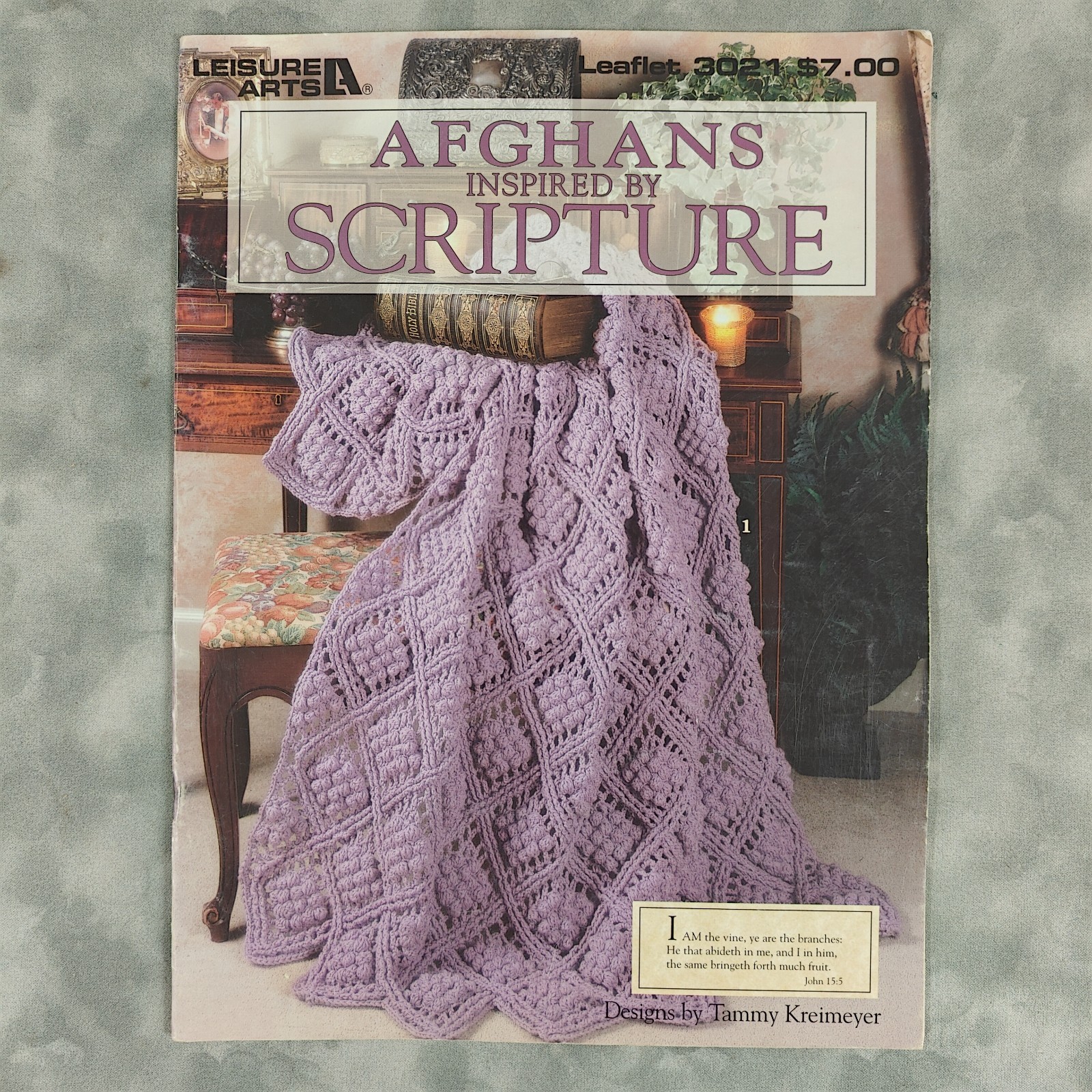 Leisure Arts 3021 Afghans Inspired by Scripture Crochet Pattern 1998