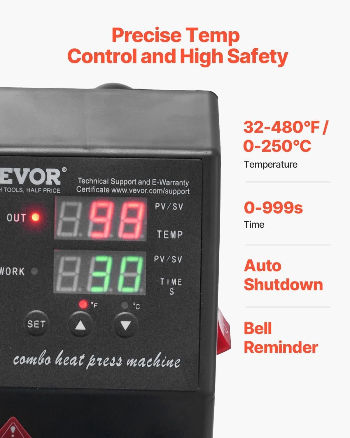 Professional 12x10in Heat Press with Digital Controls - Perfect for DIY Projects