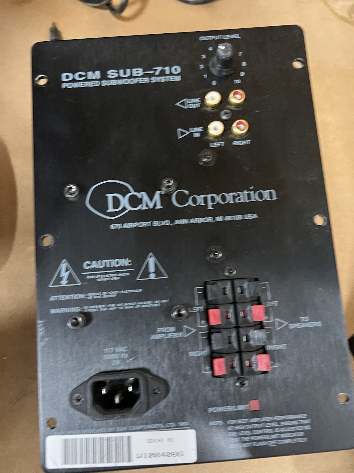 DCM Sub-710 Home Theater Powered Subwoofer AMP ONLY