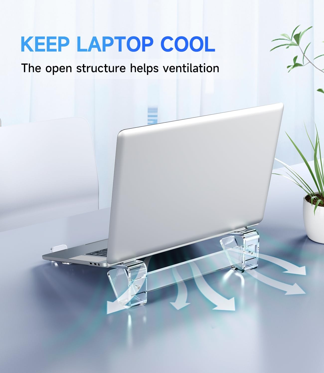 Acrylic Laptop Stand Desk Clear Riser Compatible With 1015.6 Inch Laptops
