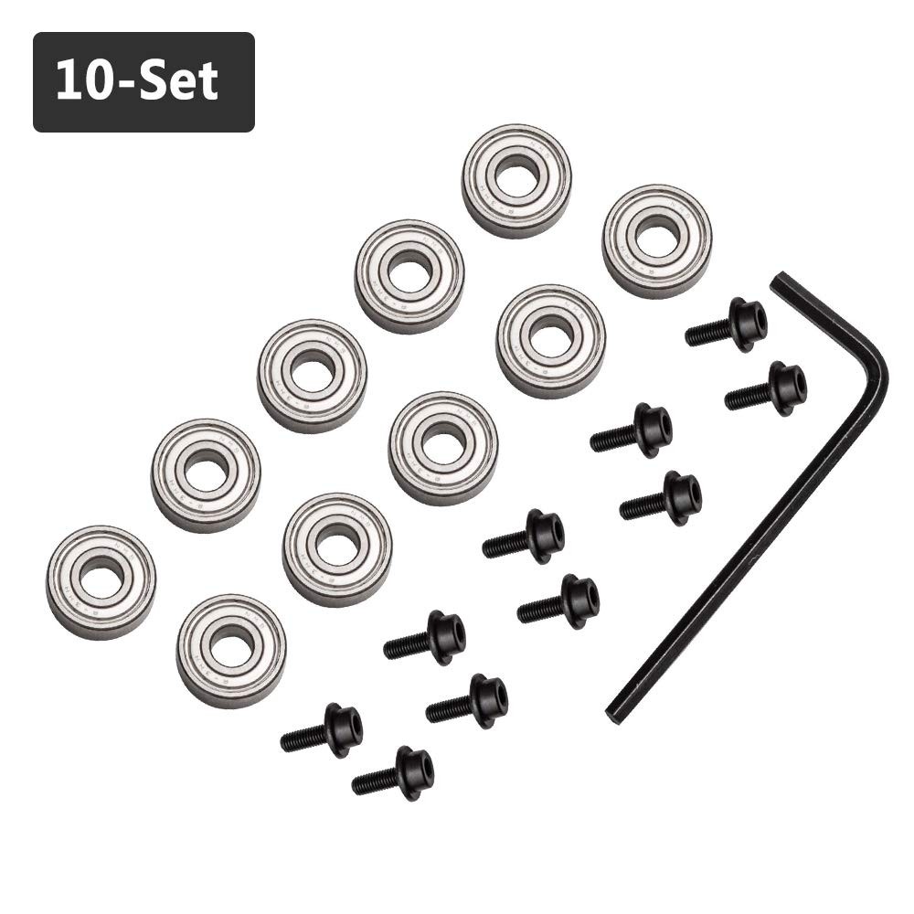 Yakamoz 10Pcs Router Bit Bearings Guide Set Replacement 3/16" ID