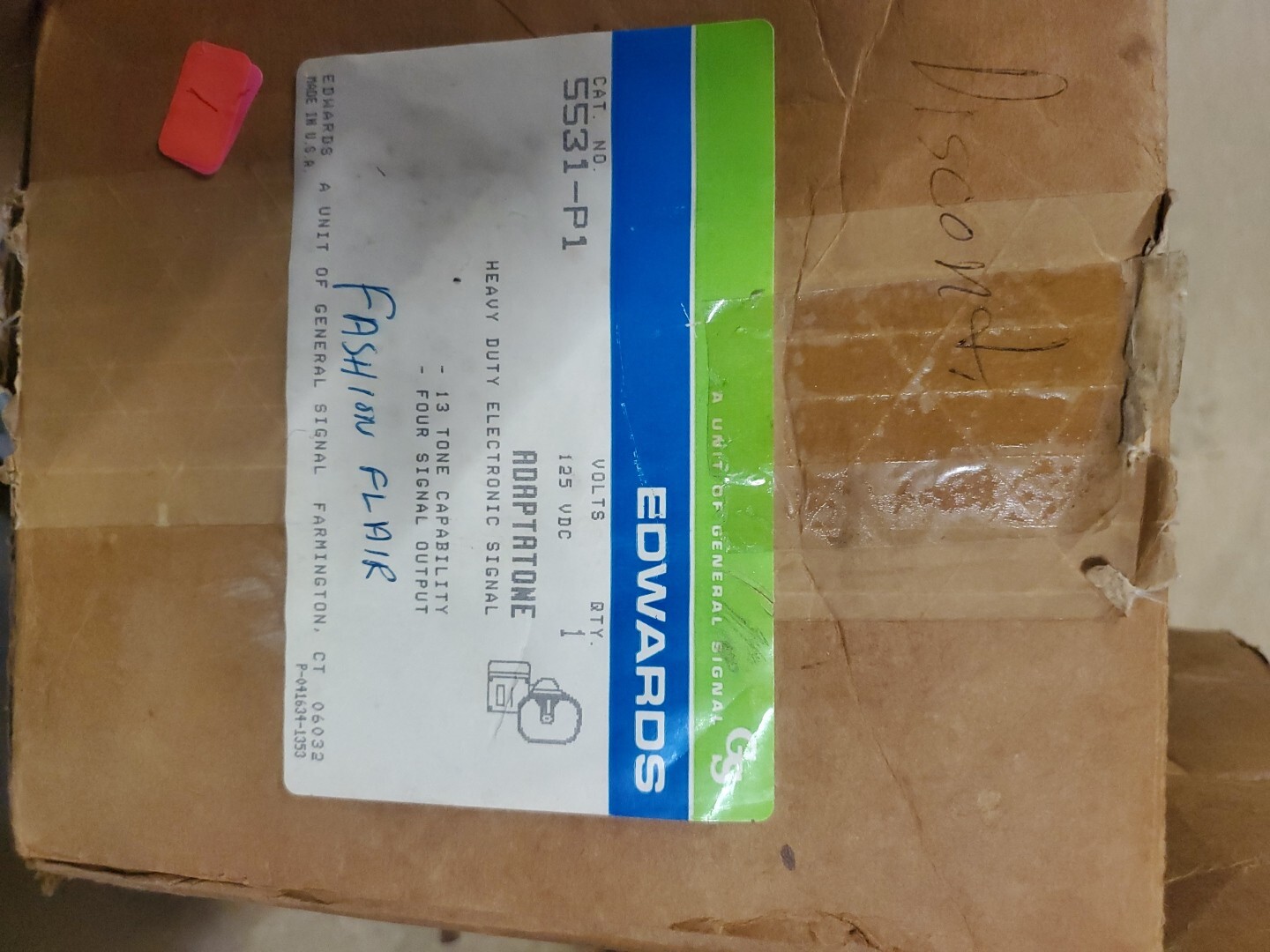 EDWARDS ADAPTATONE HORN 5531-P1 NEW