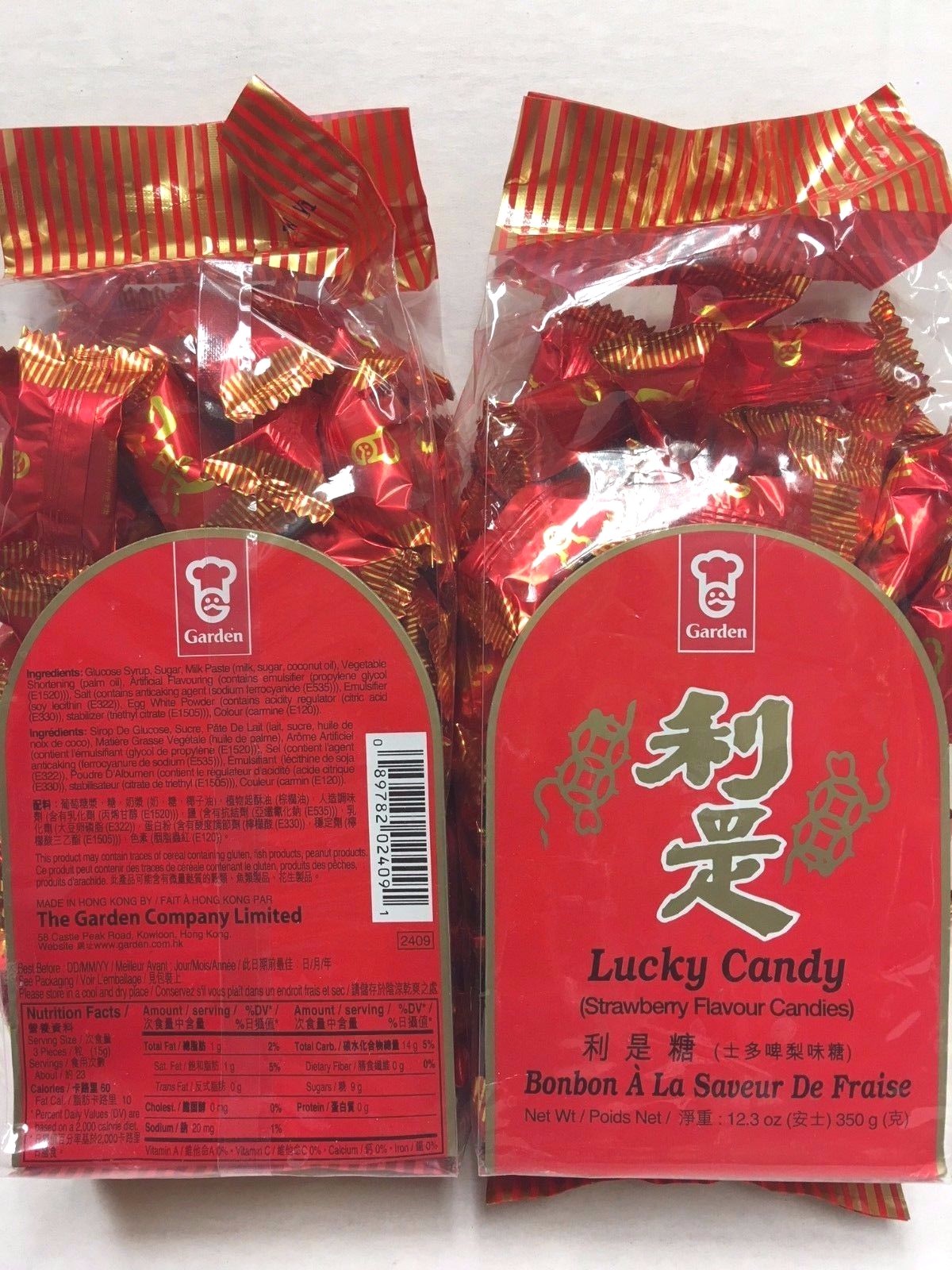 3 Bag, GARDEN Lucky Candy, Strawberry Flavour, (利是糖）