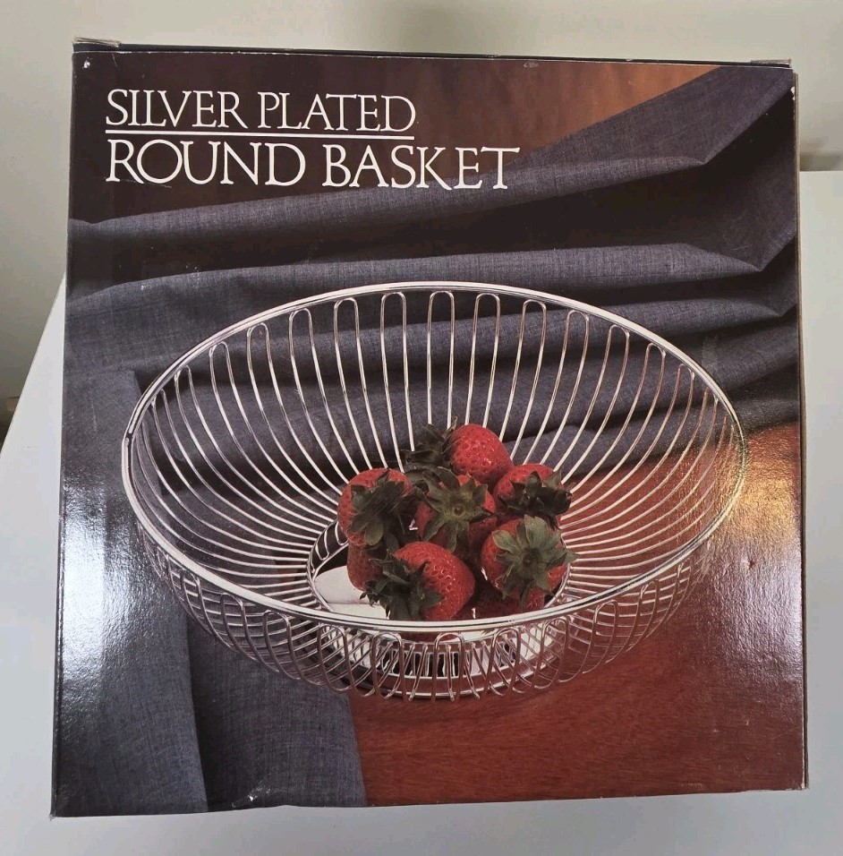 Vintage Paul Revere Silverplate Fruit Basket 11" Round Bread Serving Bowl NIB 🎁