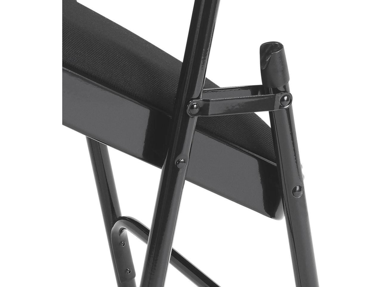 NPS 2210 Fabric Dual-Hinge Folding Chair - Supports 500 lb - Midnight Black Seat