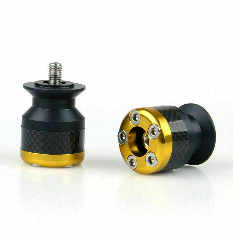 CNC Carbon Fiber 10mm Swingarm Sliders Spools For Kawasaki ZX 6R 10R 12R GOLD US