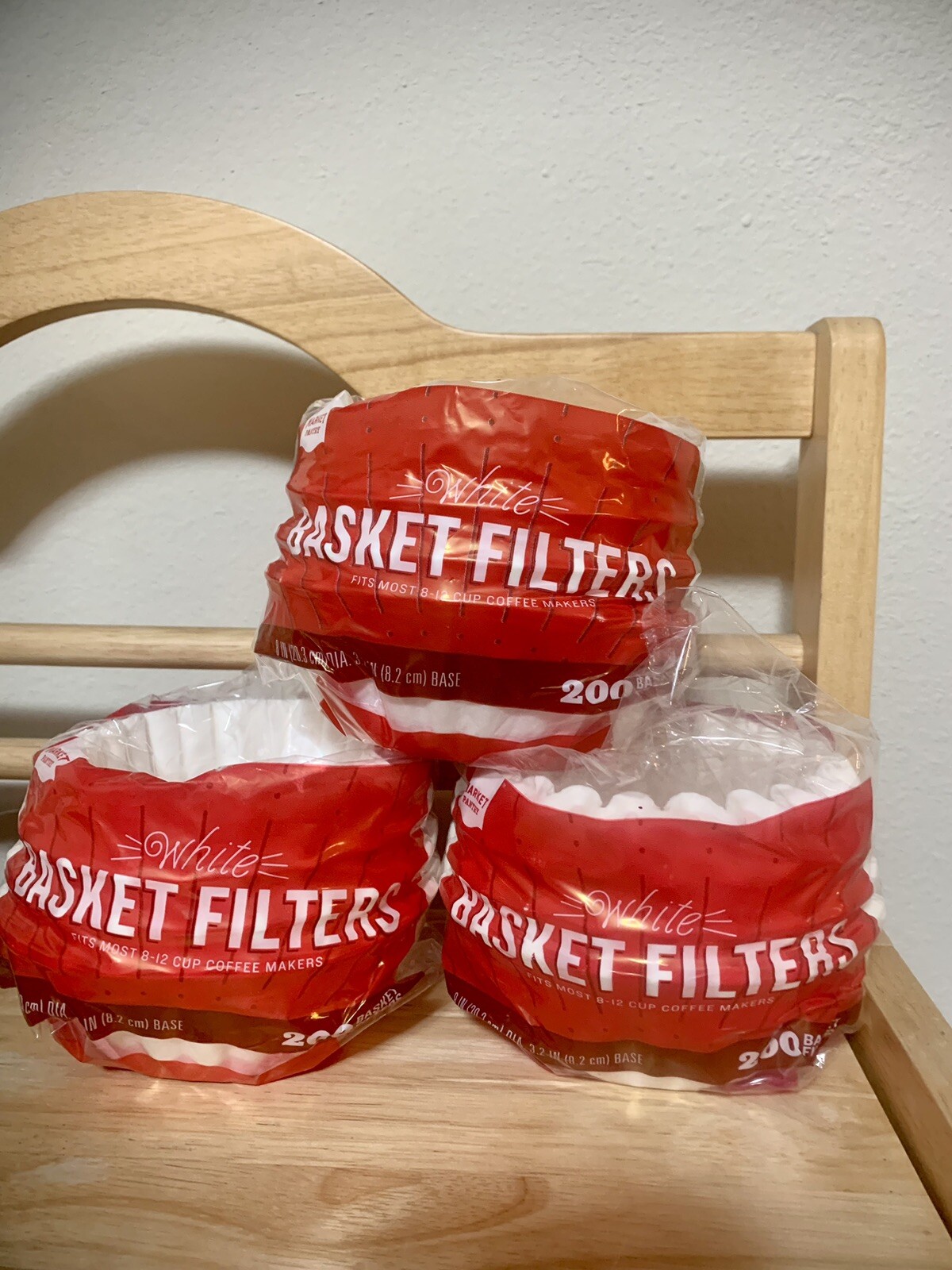 Market Pantry White basket Filters 200ct per bag Lot of 3 bags NOS, Sealed DEAL!