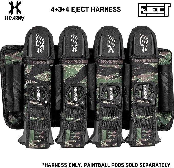 HK Army 4+3 Eject Paintball Harness Pod Pack - Tigerstripe