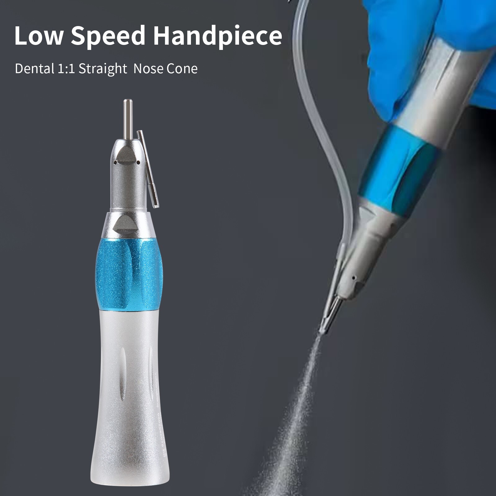 Surgical Dental Straight Handpiece 1:1 NoseCone External Irrigation Low Speed OR