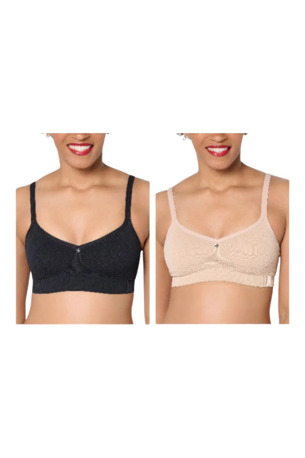 Breezies Women's Cooling Comfort Seamless Wirefree Bralette Beige/Blk
