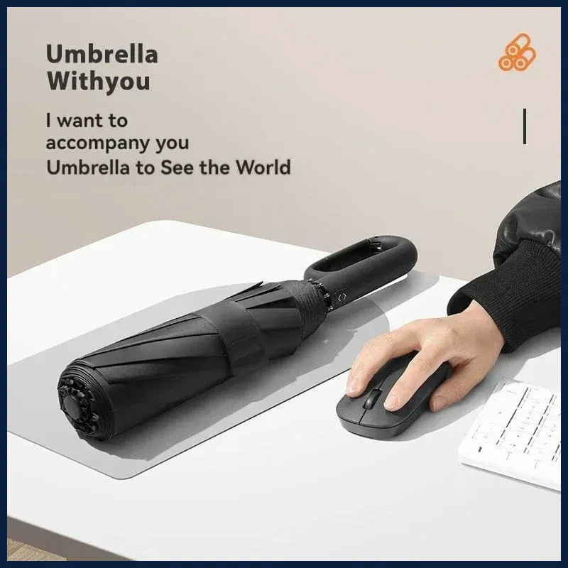 Fully Automatic Umbrella for Men And Women with Ring Buckle Design Large Rib.