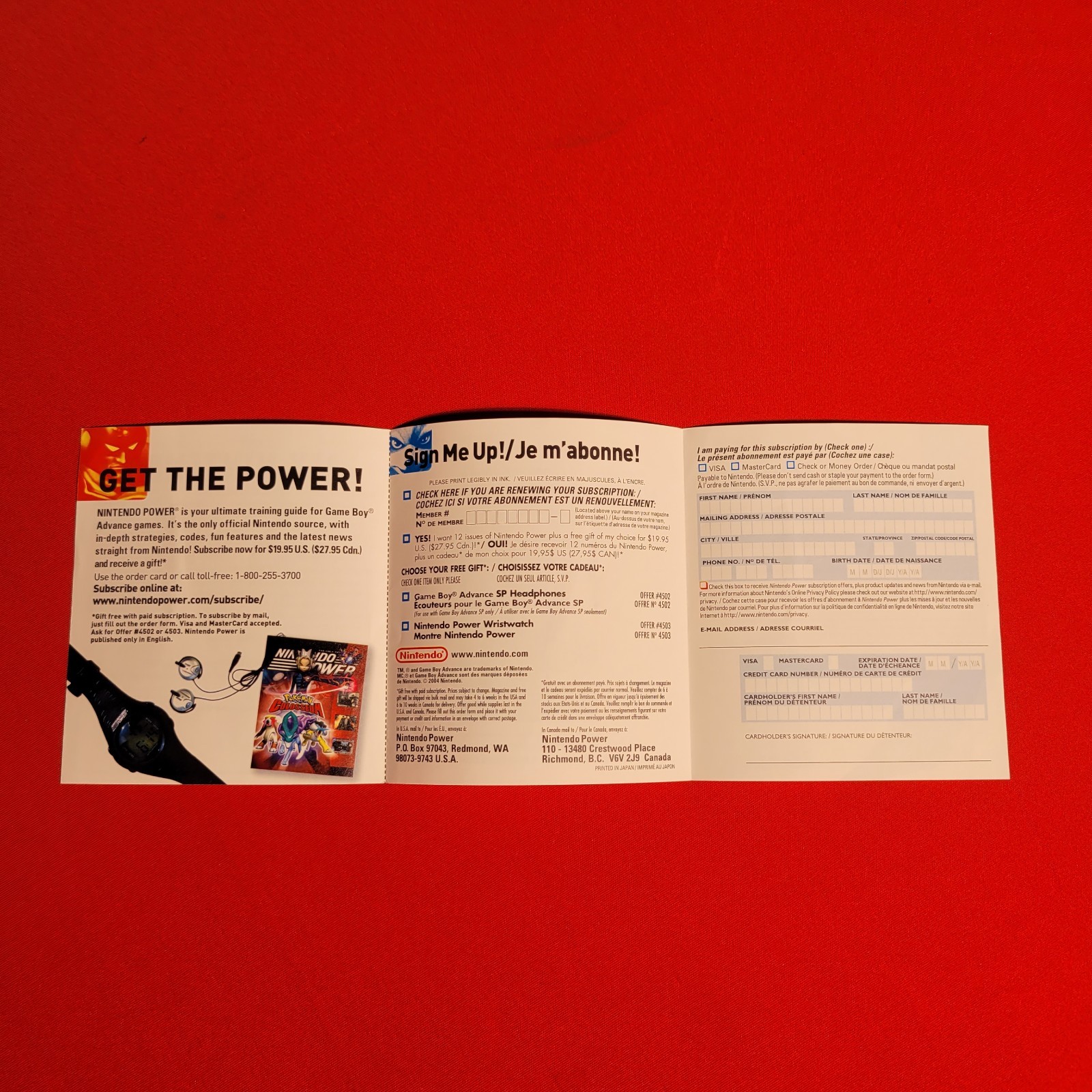 Nintendo Power Gameboy Insert BPV/NL-AGB-USA
