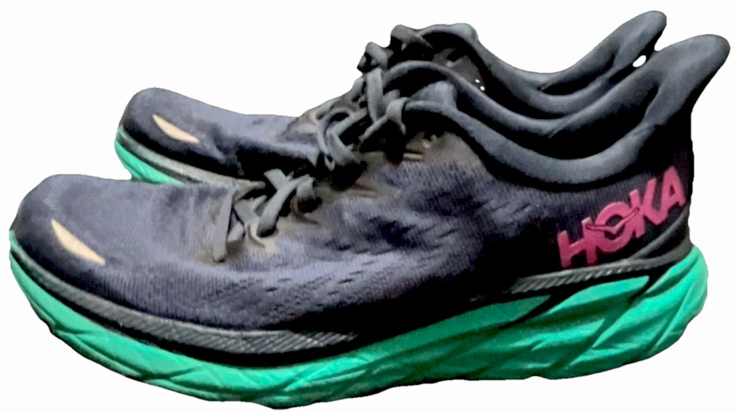 Hoka One One Men's Running Shoes Dark Blue  Black Green Mesh Size 8B US