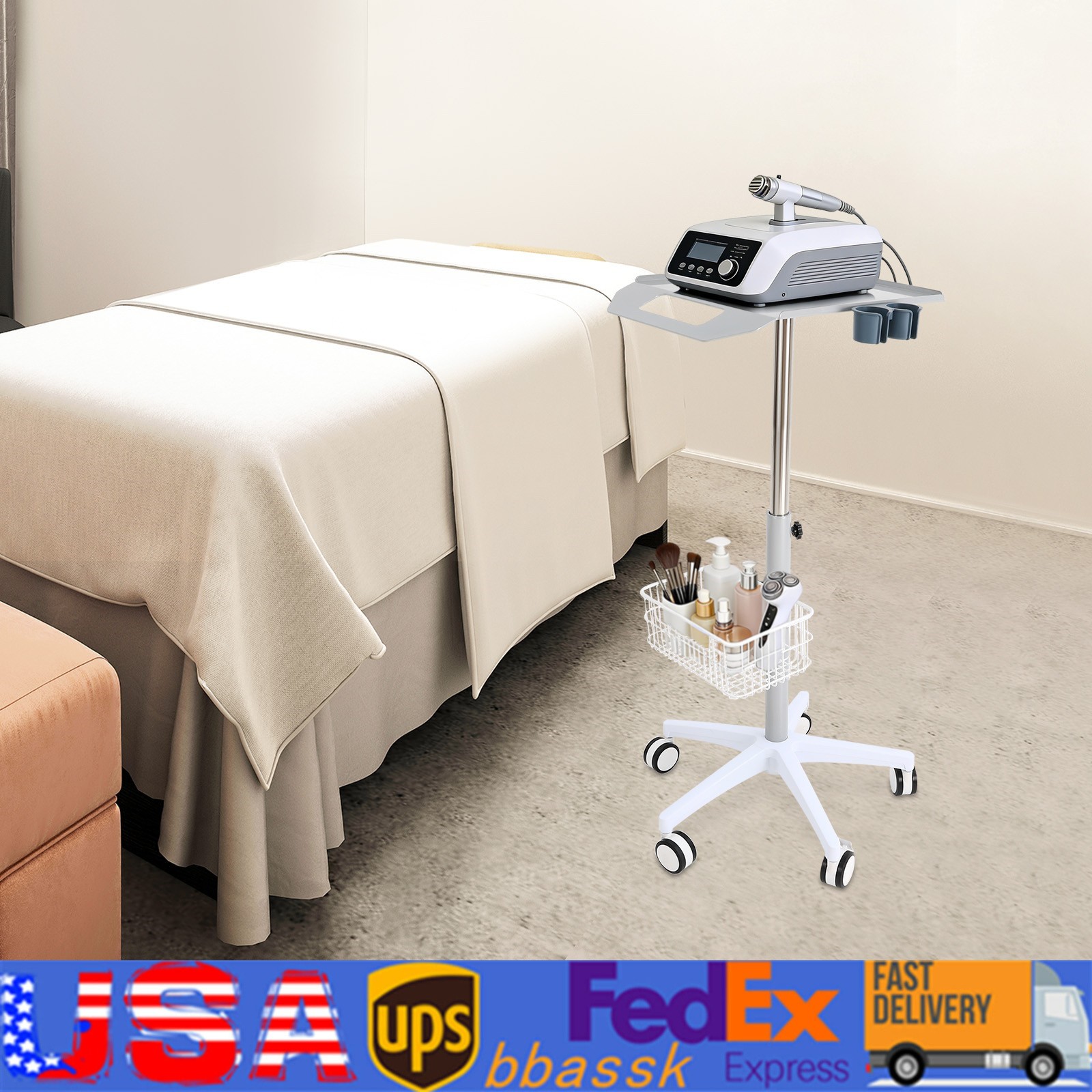 NEW Mobile Rolling Cart Medical Trolley for Ultrasound Imaging Scanner Cart