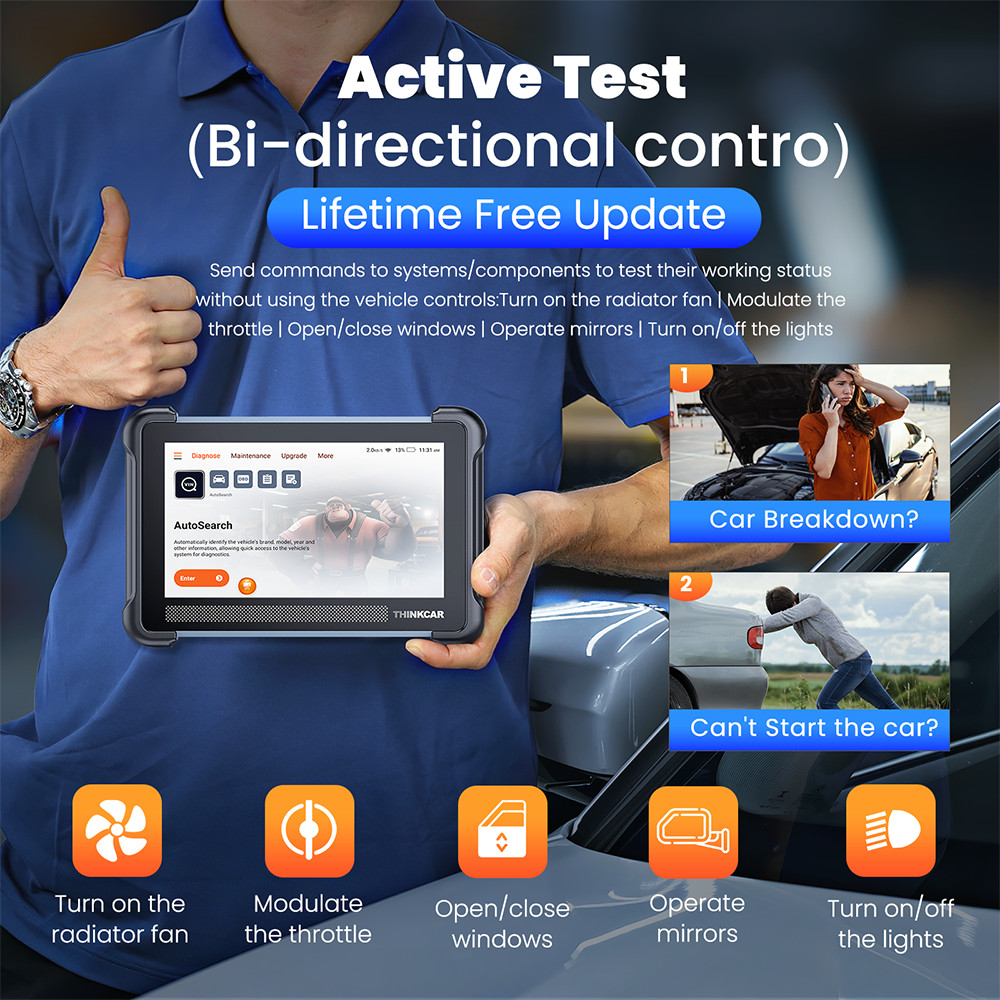 THINKSCAN 672 689 Bidirectional OBD2 Scanner All System Diagnostic Coding Tool