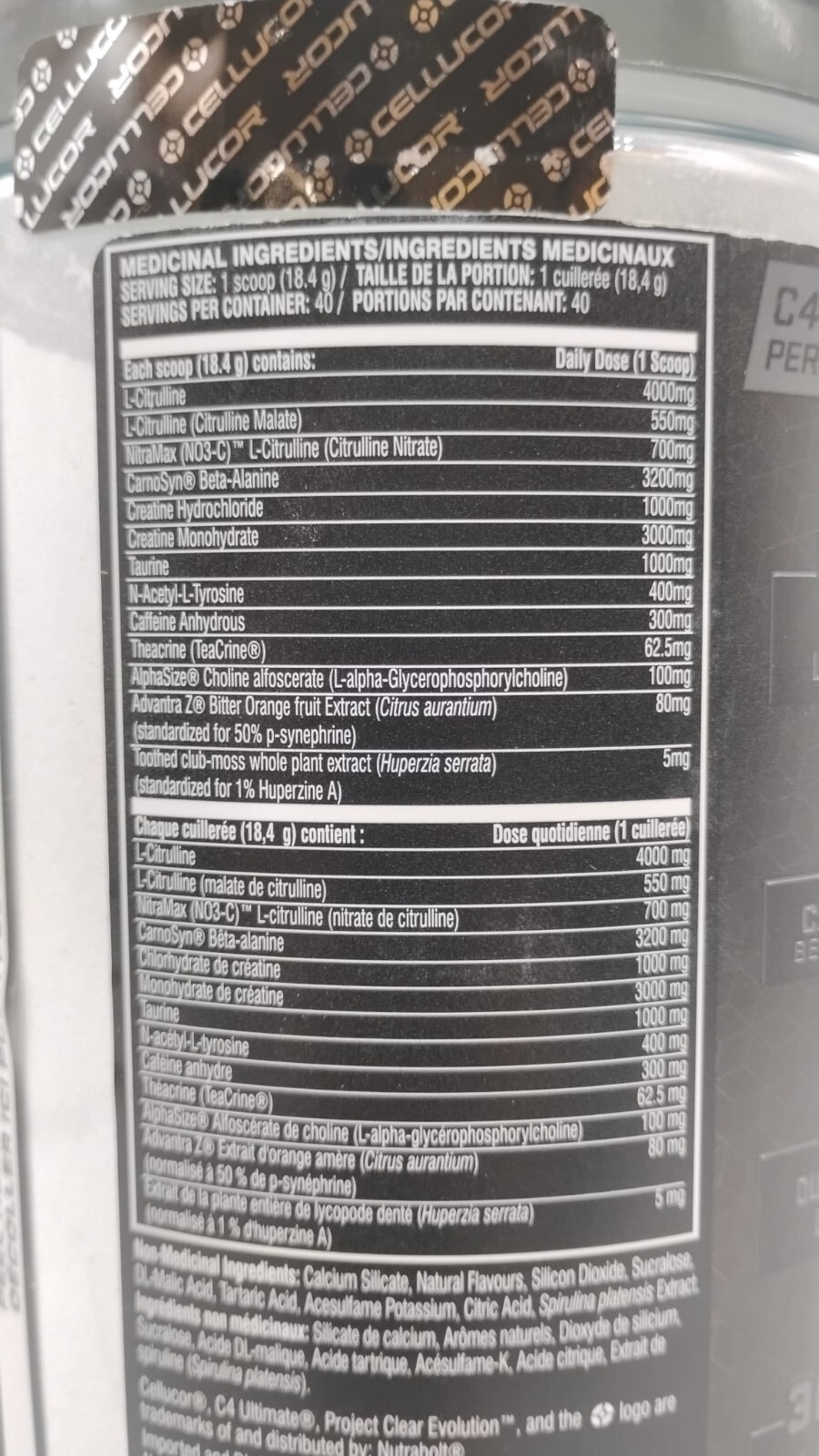 Cellucor C4 ULTIMATE Pre-Workout - 40 Servings - Icy Blue Razz