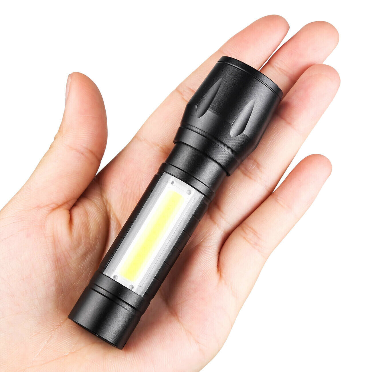 2 Pack LED Super Bright Flashlight Rechargeable Torch Tactical Lamp USB+ Battery