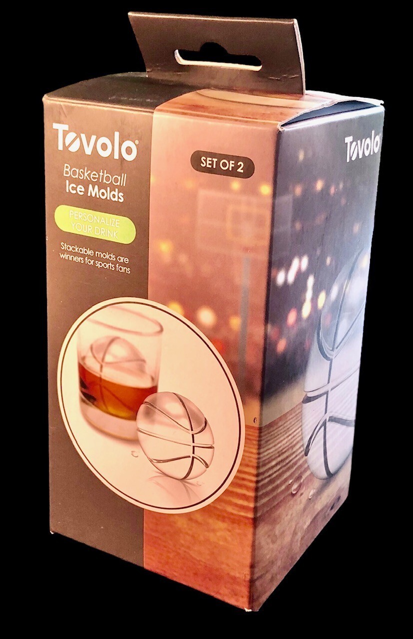 Tovolo Basketball Shaped Ice cube Molds Dishwasher Safe Set of 2 NOS Craft