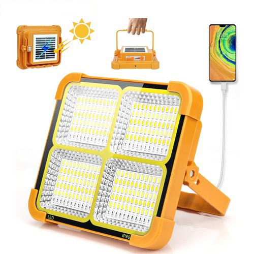 LED Solar Rechargeable Light Outdoor Work USB Portable Camping Security Lamp