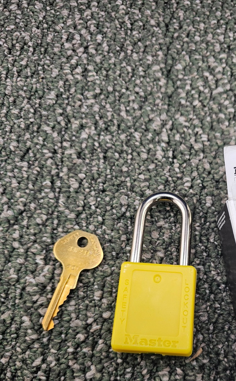 (QTY 5) Master Lock 410YLW Zenex Thermoplastic Safety Lockout Padlocks Yellow
