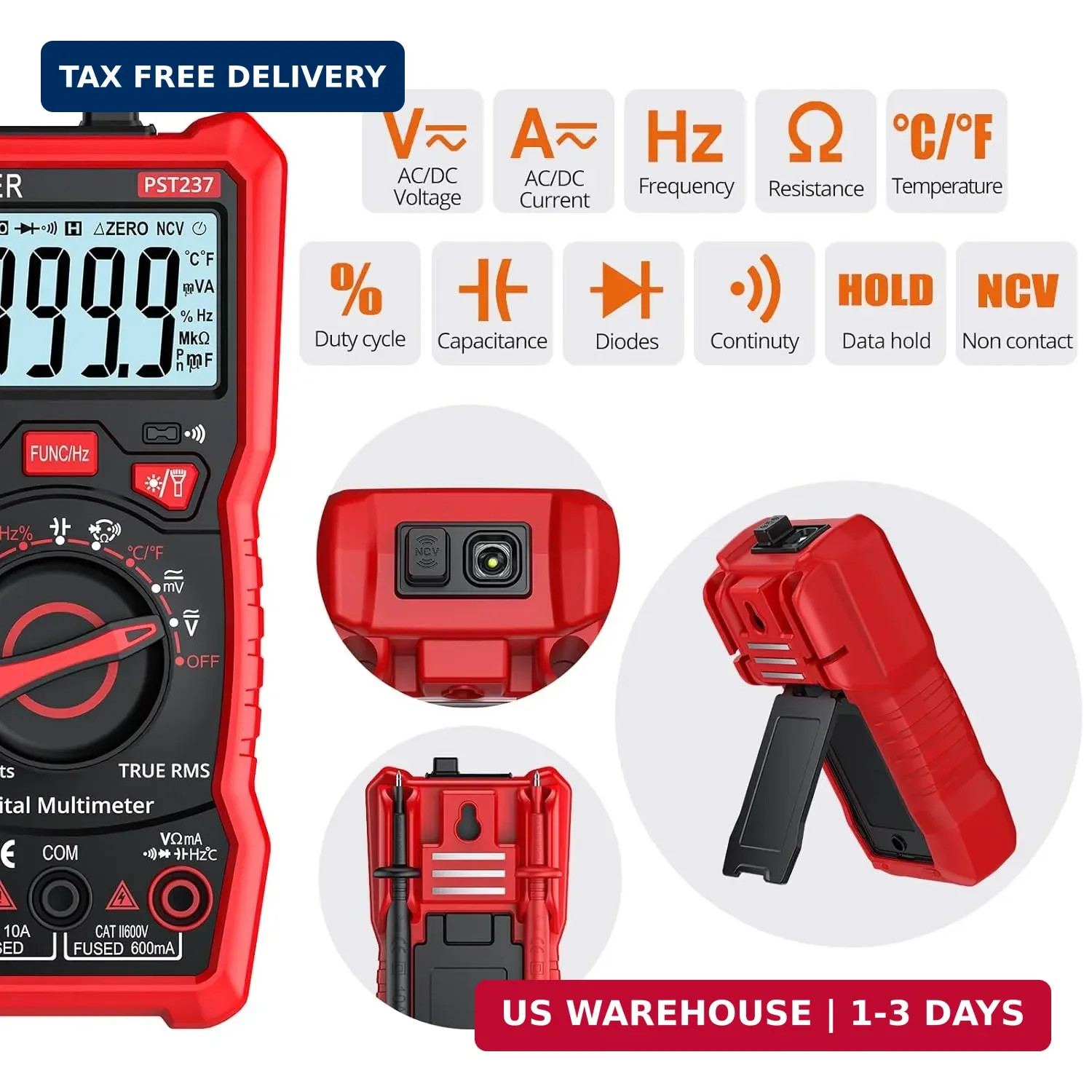 Proster Digital Multimeter 6000 Counts- TRMS Auto Range Multi Testers, NCV Detec